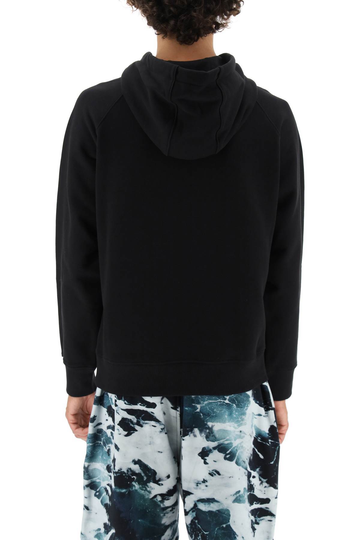 Emporio Armani Photograph-print Cotton Hoodie In Black