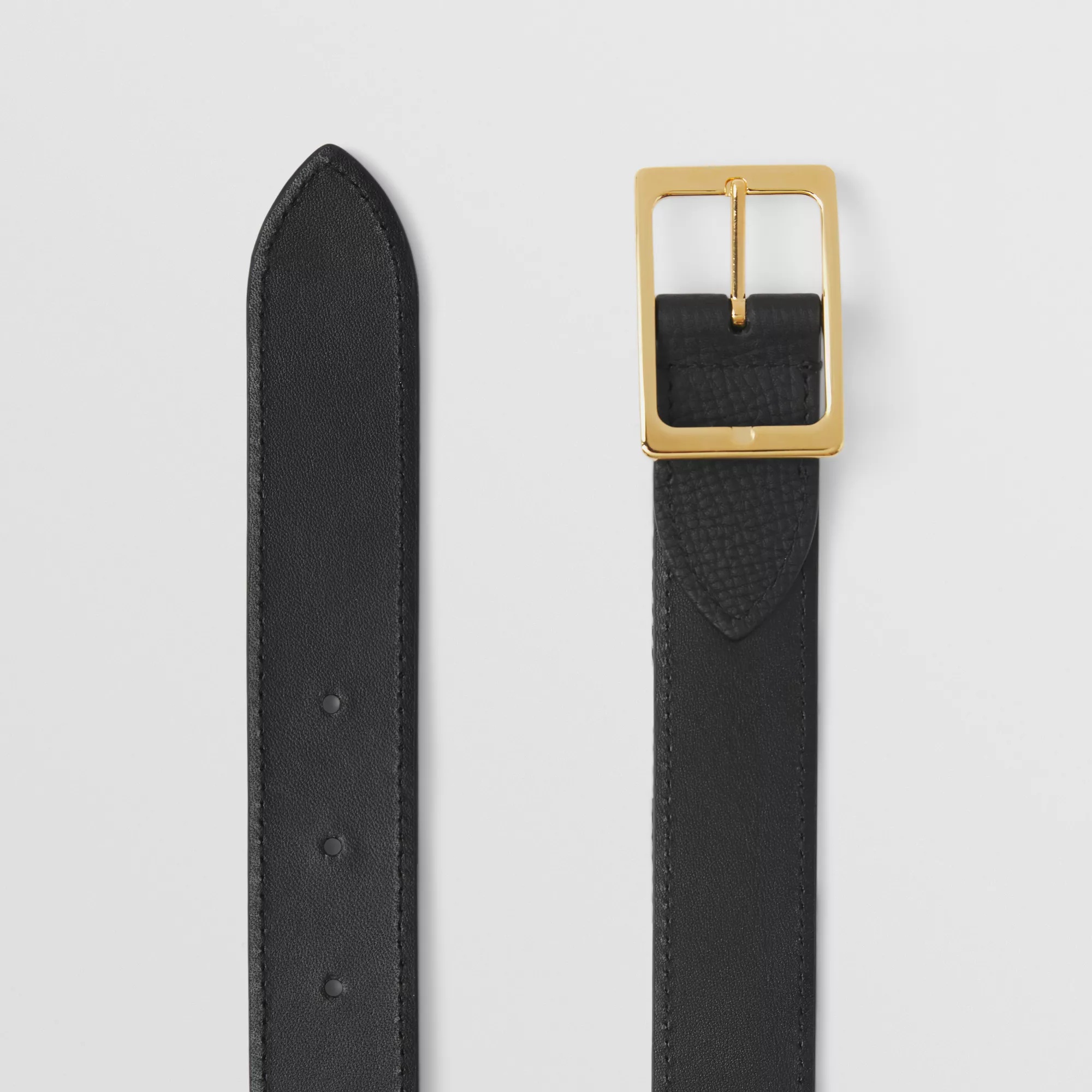 Burberry Double-sided Checked Belt In Black