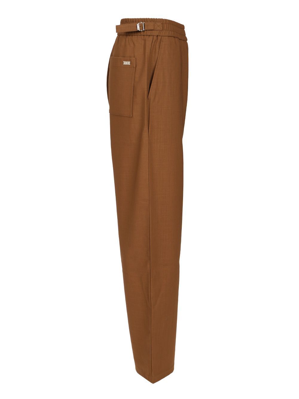 Ami Alexandre Mattiussi Ami Paris Elastic Wool Trousers In Brown