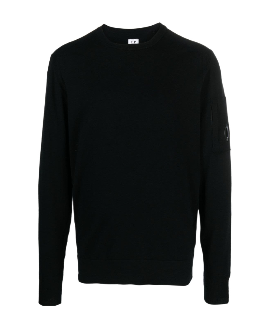 C.p. Company Men Cotton Crewneck Sweatshirt In Black