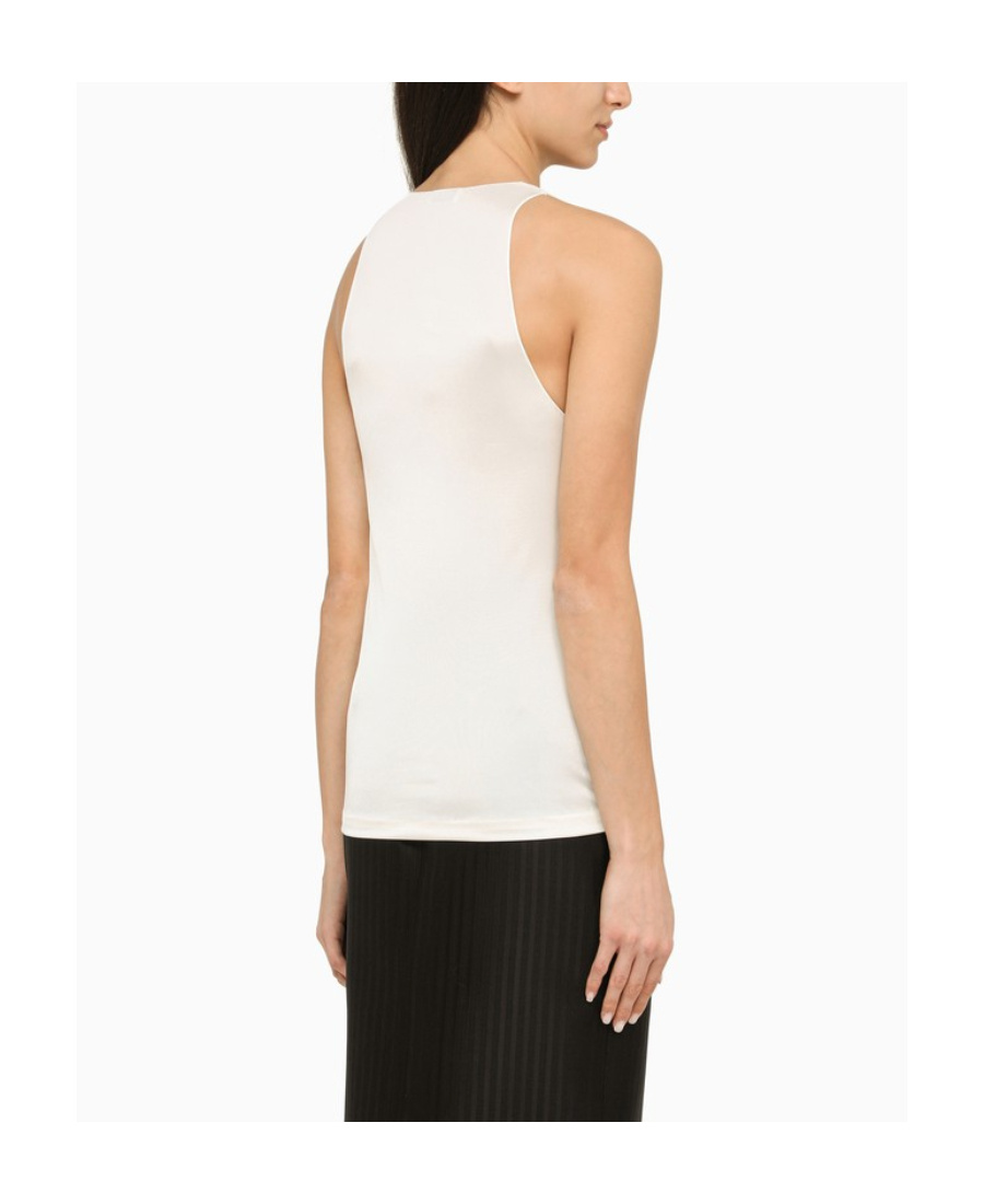 Saint Laurent Silk Crepe Satin Top In White