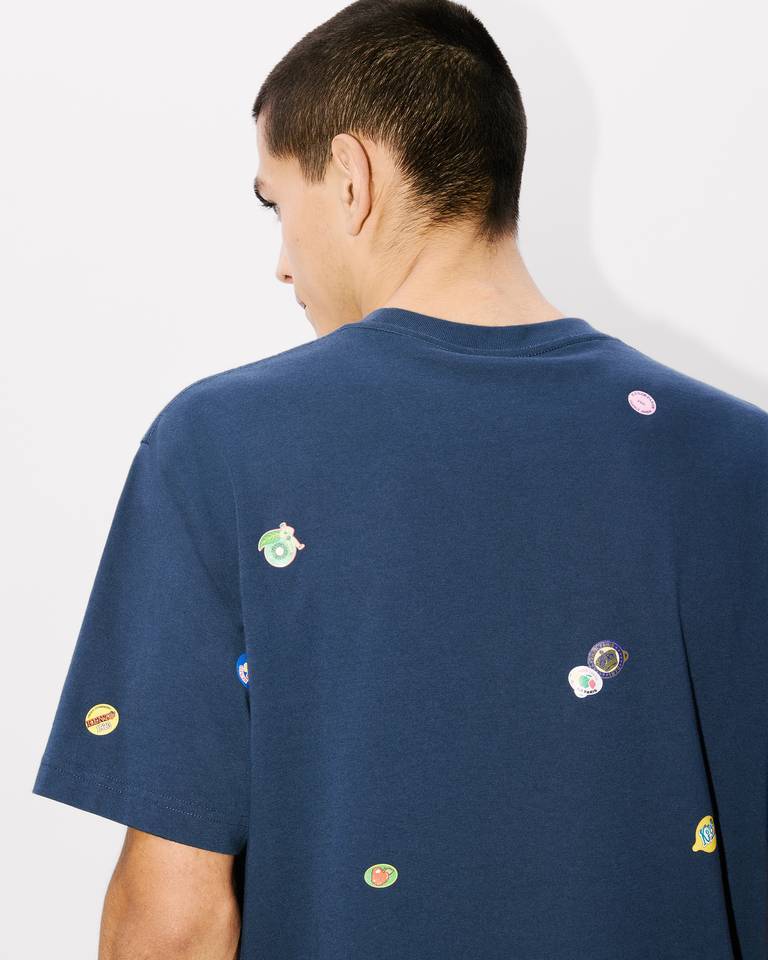 Kenzo Fruit Stickers Cotton T-shirt In Black