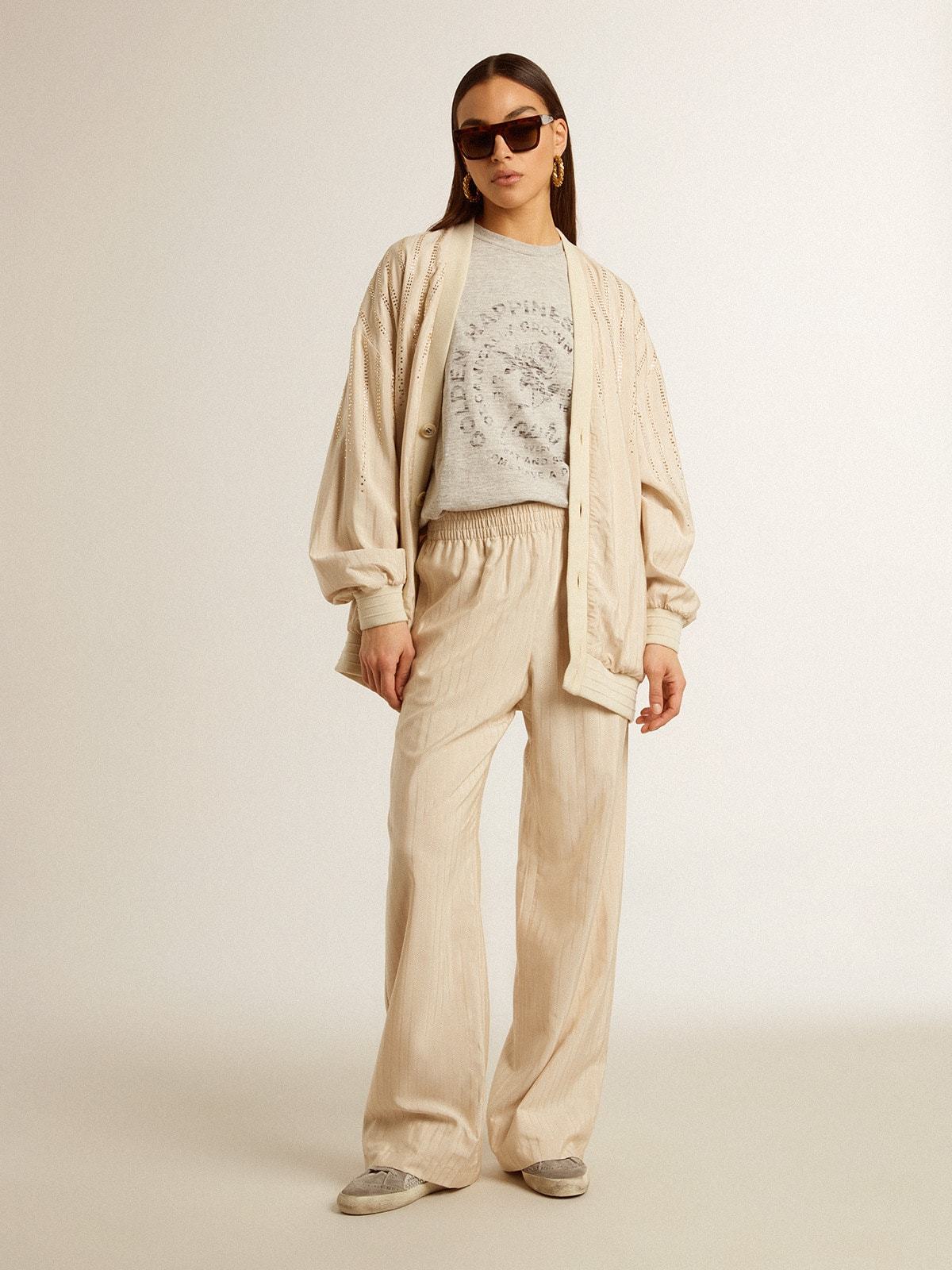 Shop Golden Goose Women's Light Beige Silk And Viscose Joggers In Nude