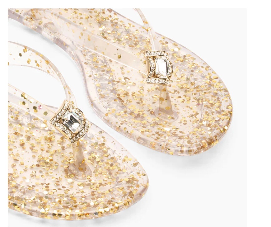 Casadei Glitter-embellished Flat Sandals In Multi