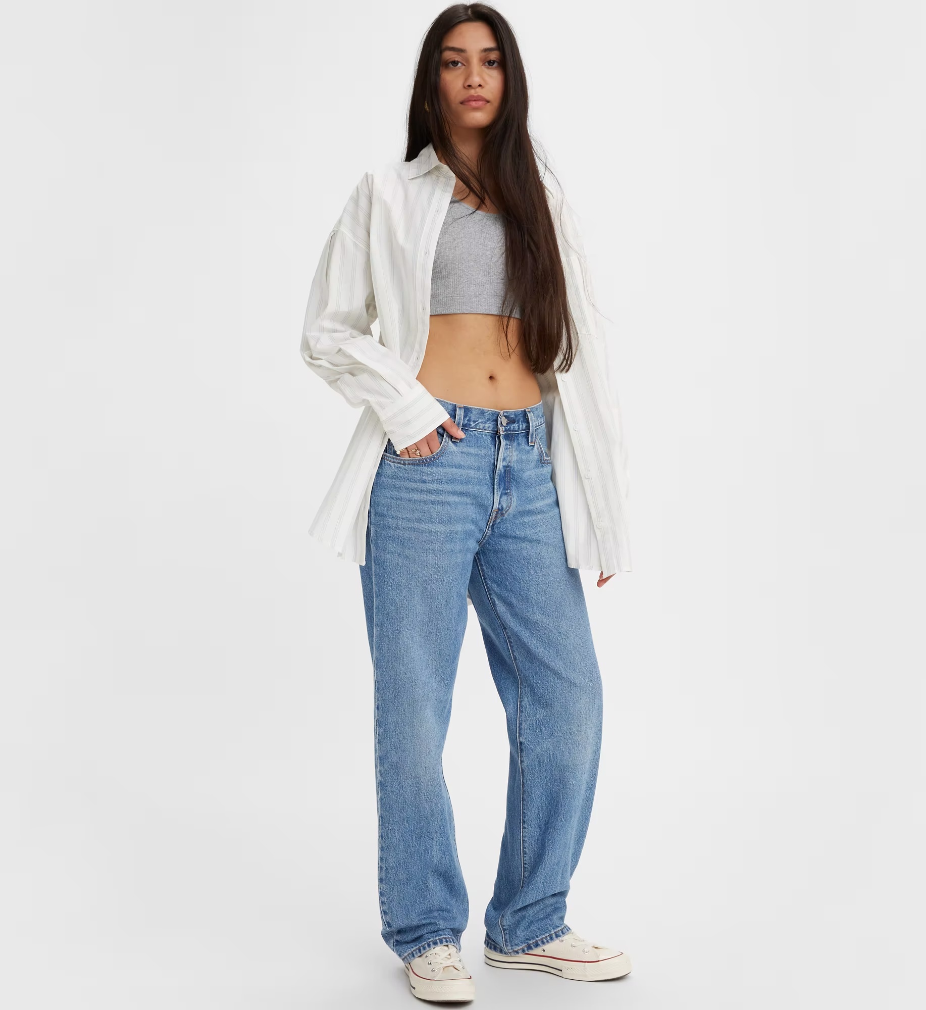 Levi's High-rise Straight-leg Jeans In Blue