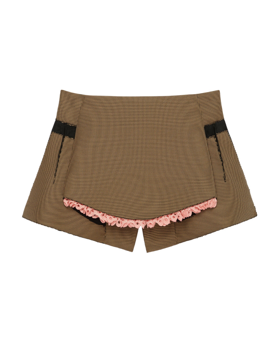 Givenchy Apron Effect Pleated Detail Shorts In Brown