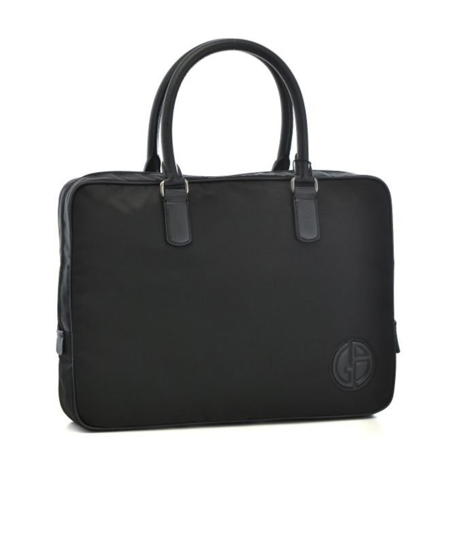 Giorgio Armani Logo Handbag In Black
