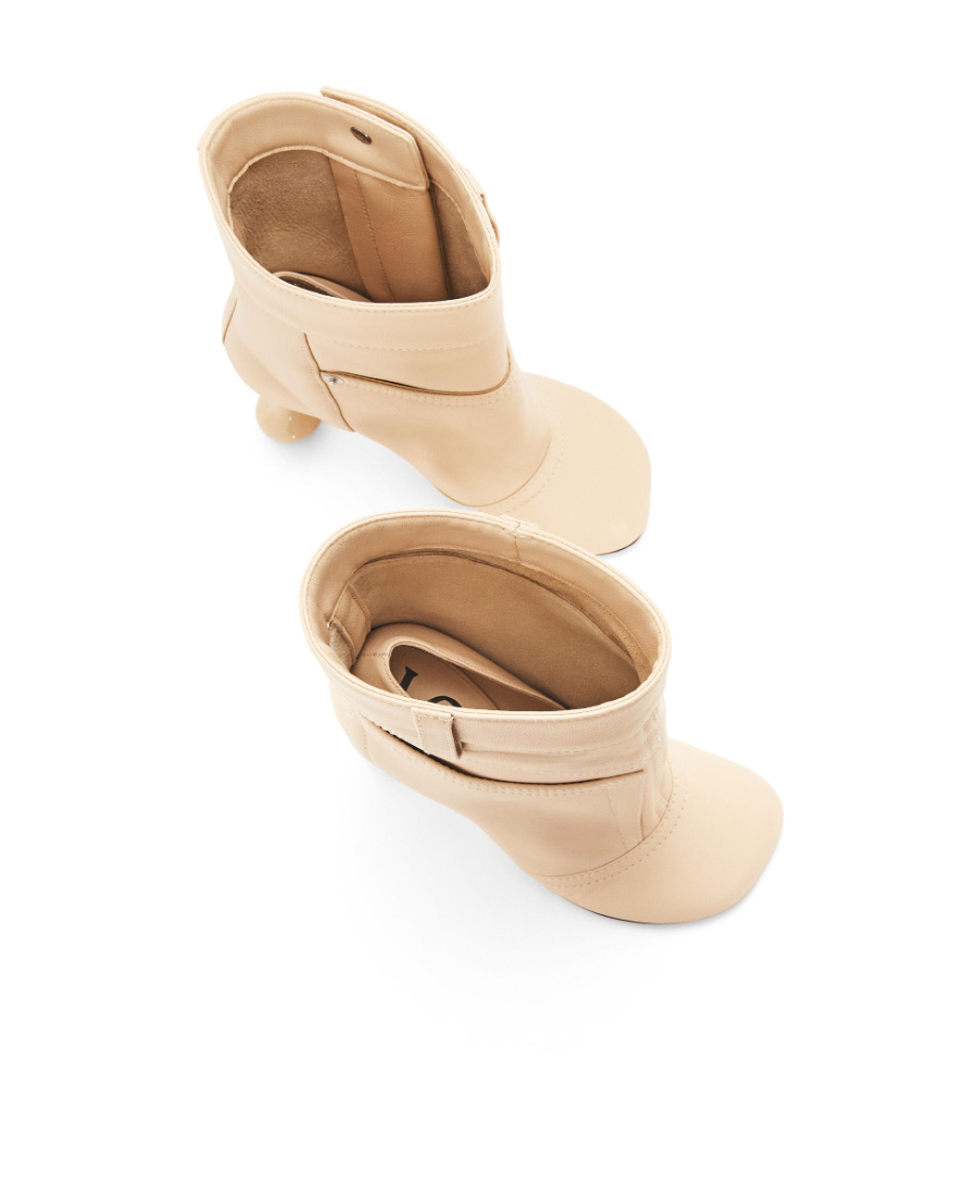 Loewe Leather Toy Ankle Boots 90 In Nude