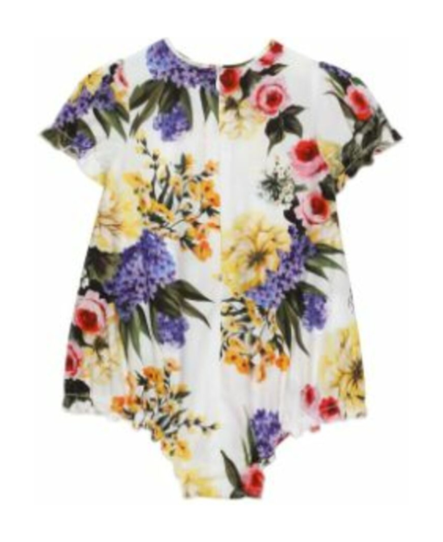 DOLCE & GABBANA FLORAL-PRINT COTTON BODYSUIT 