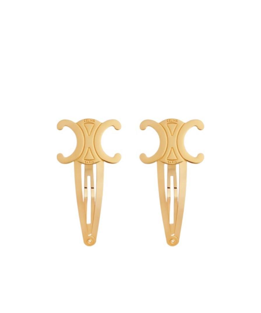 Celine Logo Hairpin In Yellow