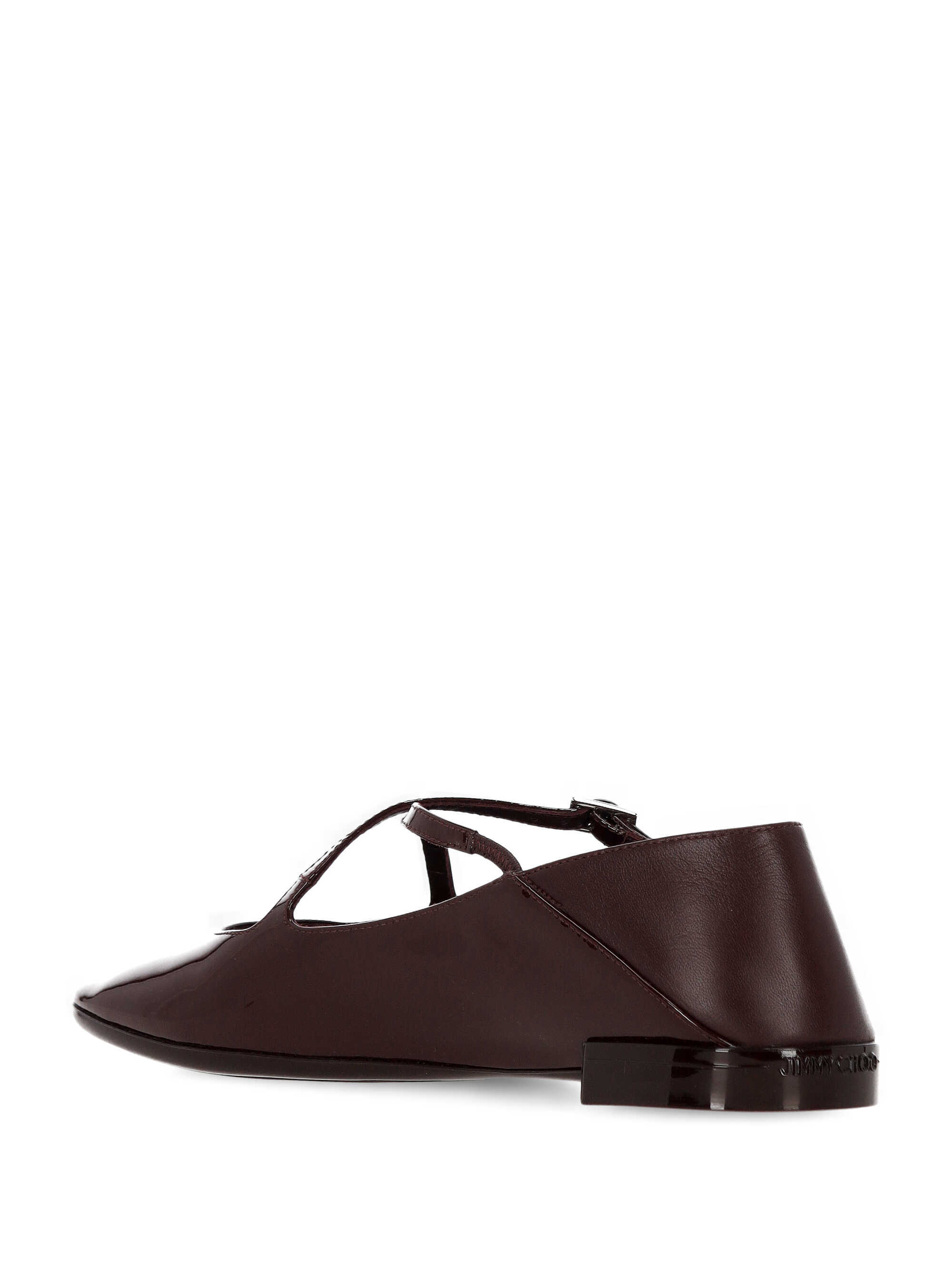 Jimmy Choo Eleri Collapsible-heel Embellished Patent-leather Ballet Flats In Burgundy