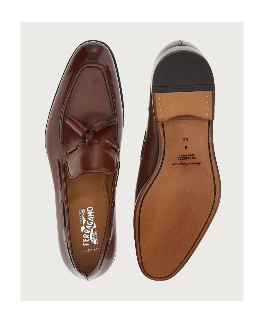 Ferragamo Salvatore Tassels Slip-on Loafers In Brown