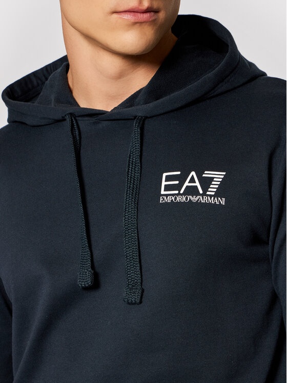 Ea7 Logo-print Hoodie In Black