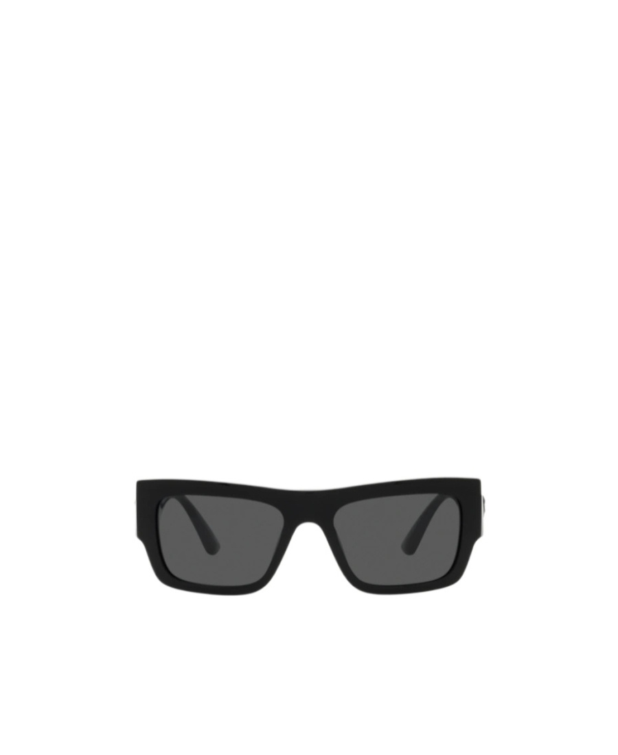 Versace Logo-plaque Rectangle-frame Sunglasses In Black