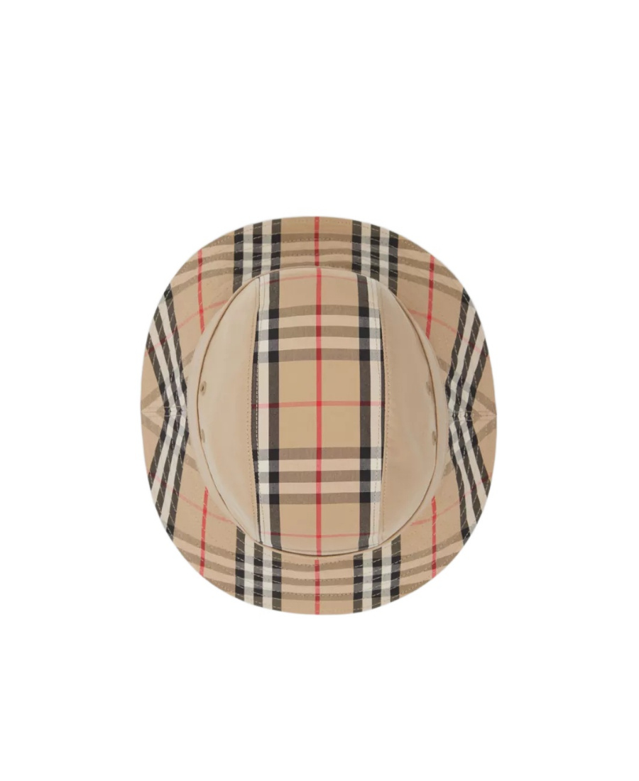 Burberry Check-pattern Bucket Hat In Nude