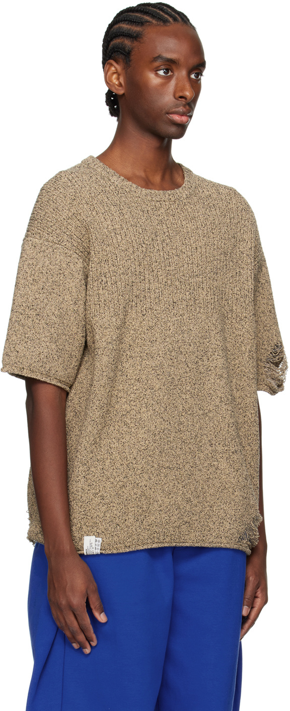 Ader Error Torn T-shirt In Brown
