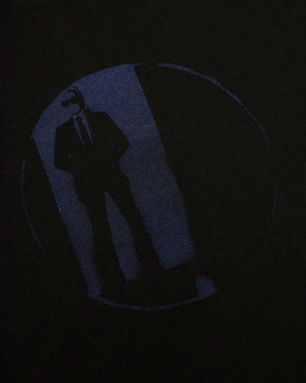 Karl Lagerfeld Printed Round-collar Long-sleeved T-shirt In Black