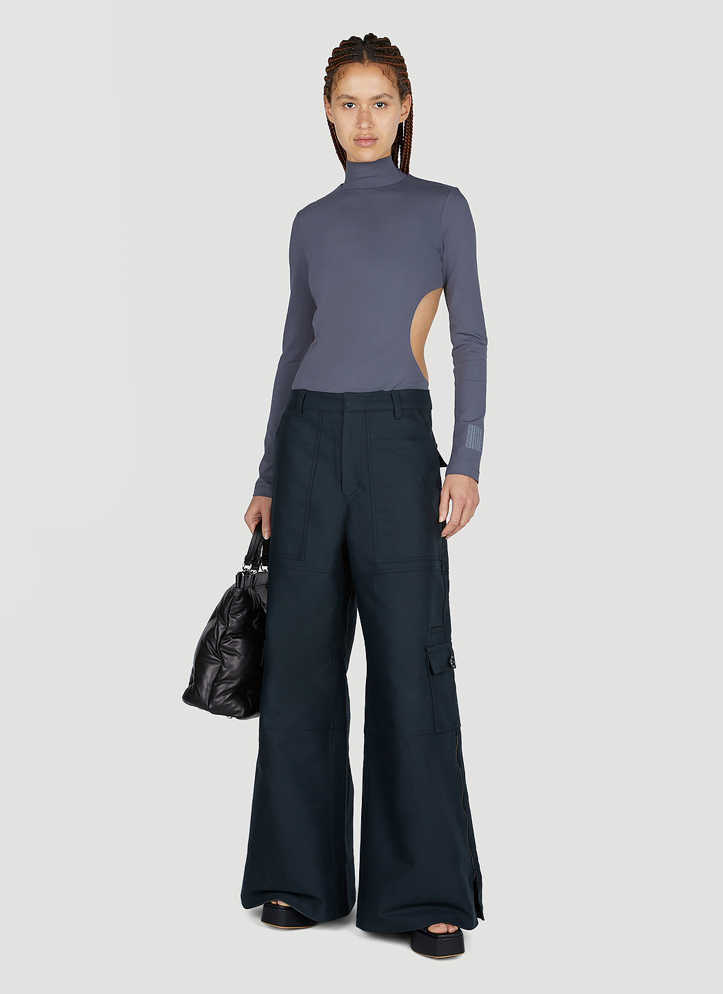 Shop Marc Jacobs Stretch-cotton Cut-out Bodysuit In Black