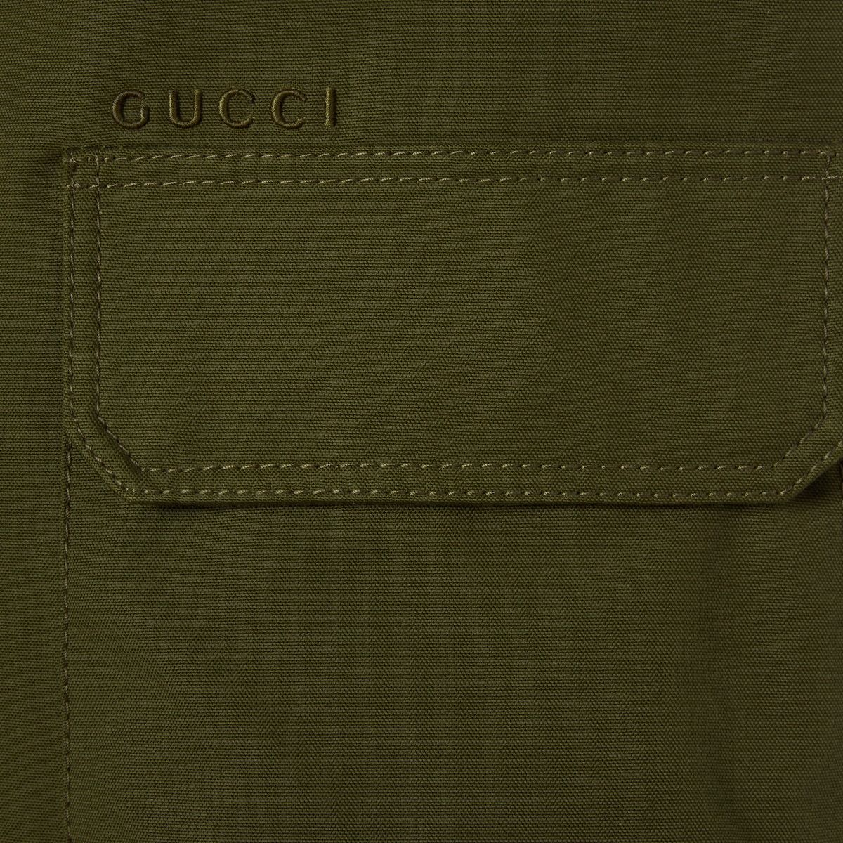 Gucci Cotton Canvas Skirt With Embroidery In Green