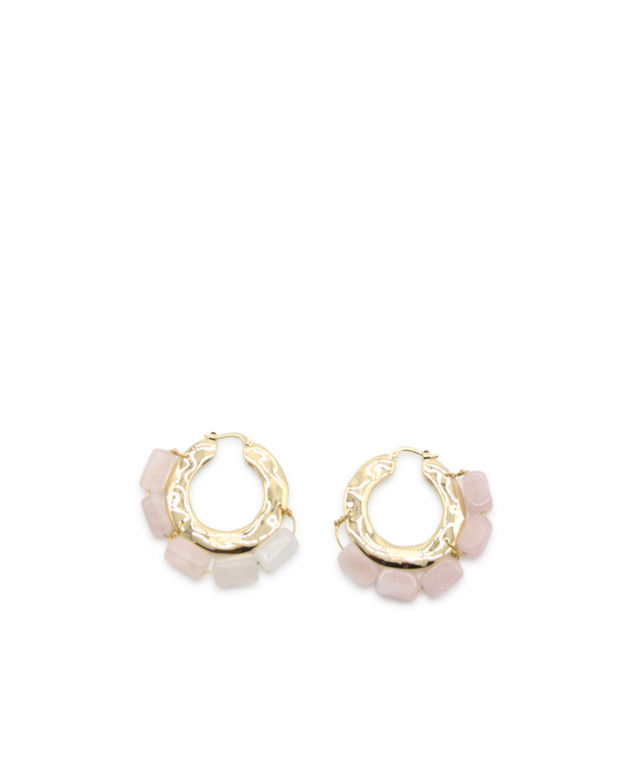 Jil Sander Embellished Bar-pin Fastened Hoop Earrings In Yellow