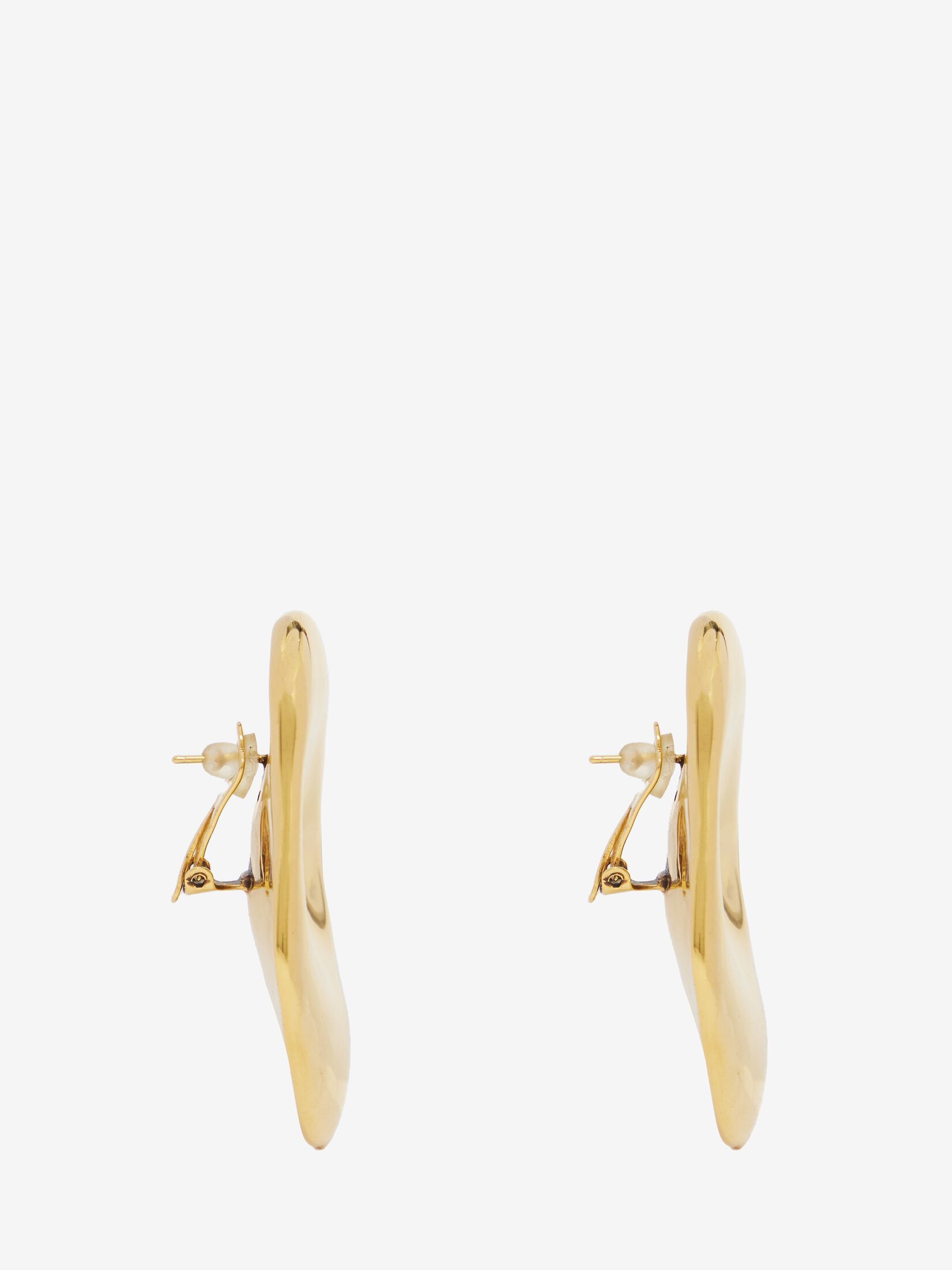 Alexander Mcqueen Sculptural Clasp Earrings In Yellow