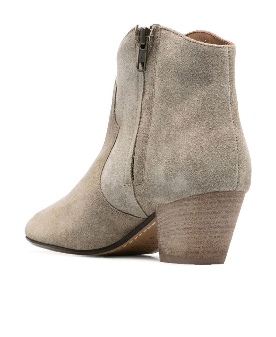 Isabel Marant Dicker Suede Leather Boots In Nude
