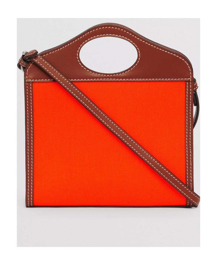 Burberry Micro Pocket Two-tone Bag In Red