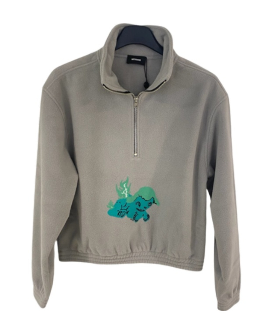 We11 Done Graphic-print Fleece Sweatshirt In Gray