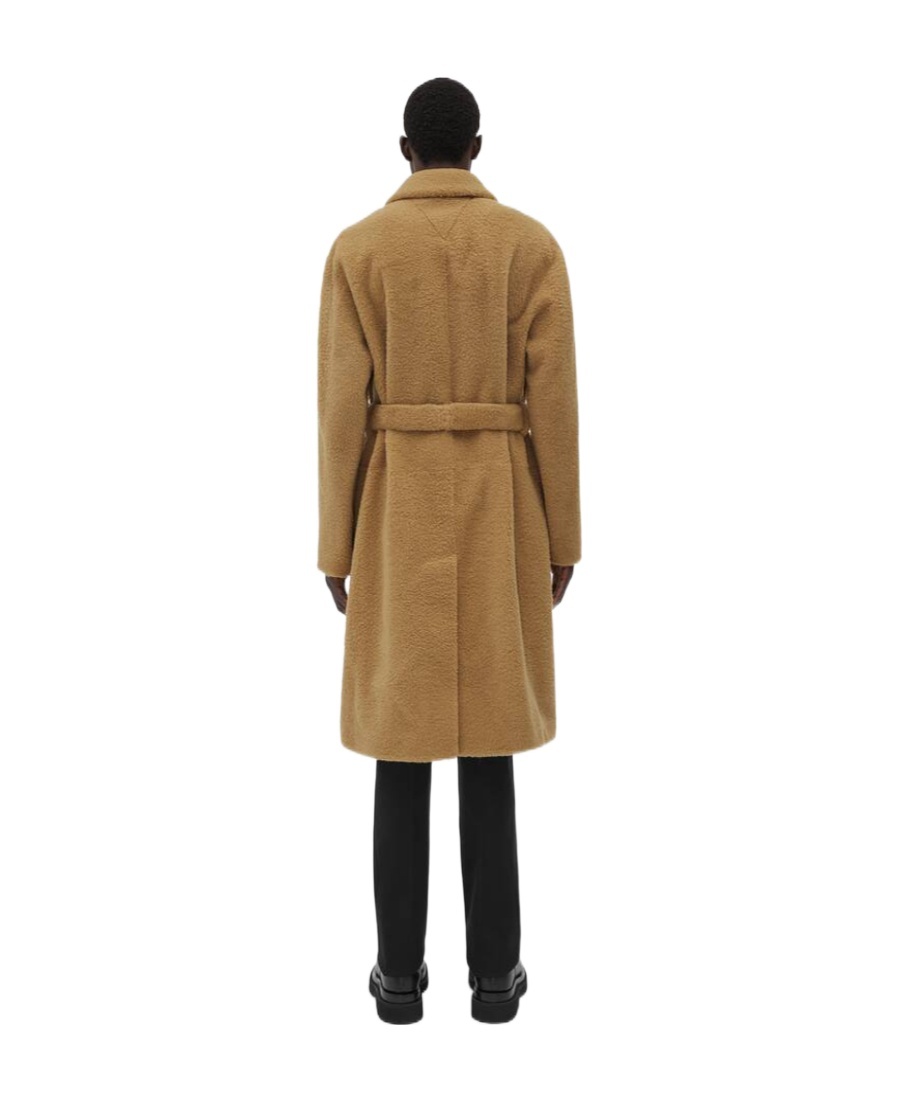 Bottega Veneta Girdle Wool Coat In Brown