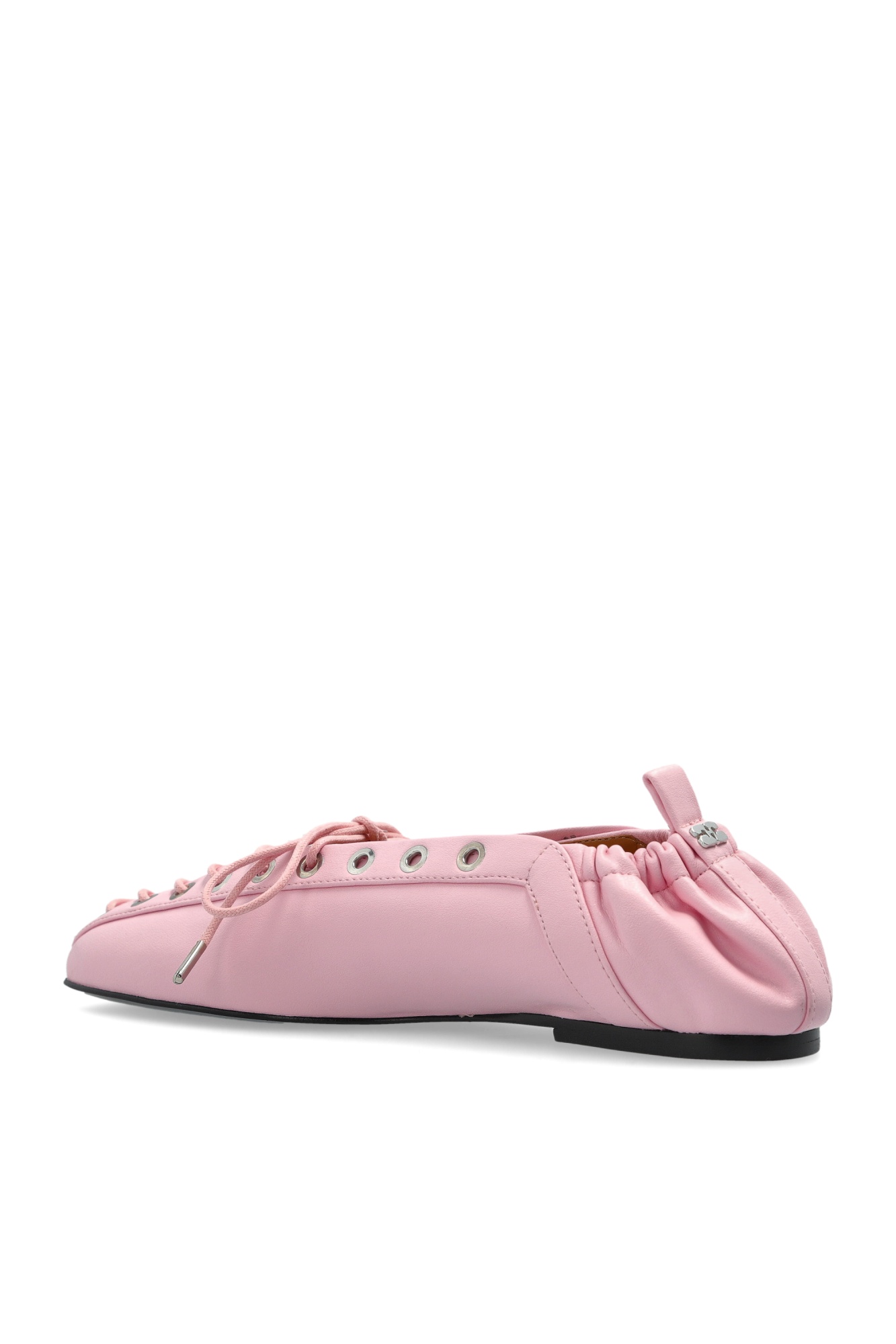 Ganni Lace-up Ballet Flats
