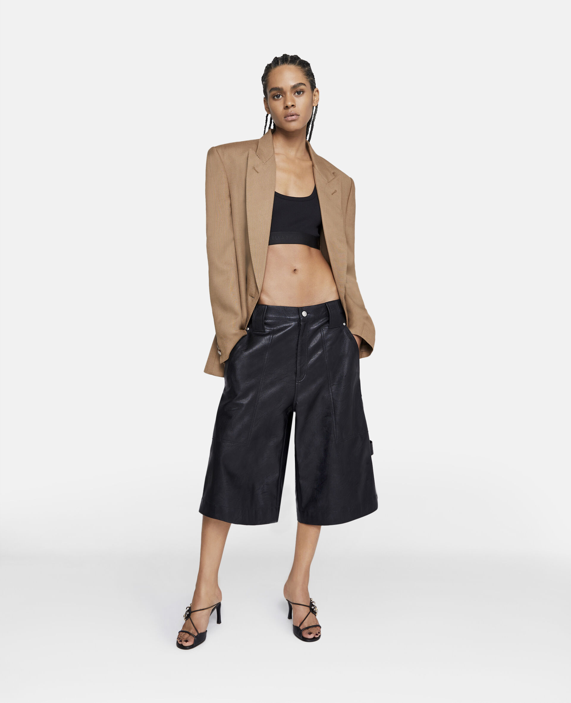 Stella Mccartney S-wave Tape Crop Top In Black