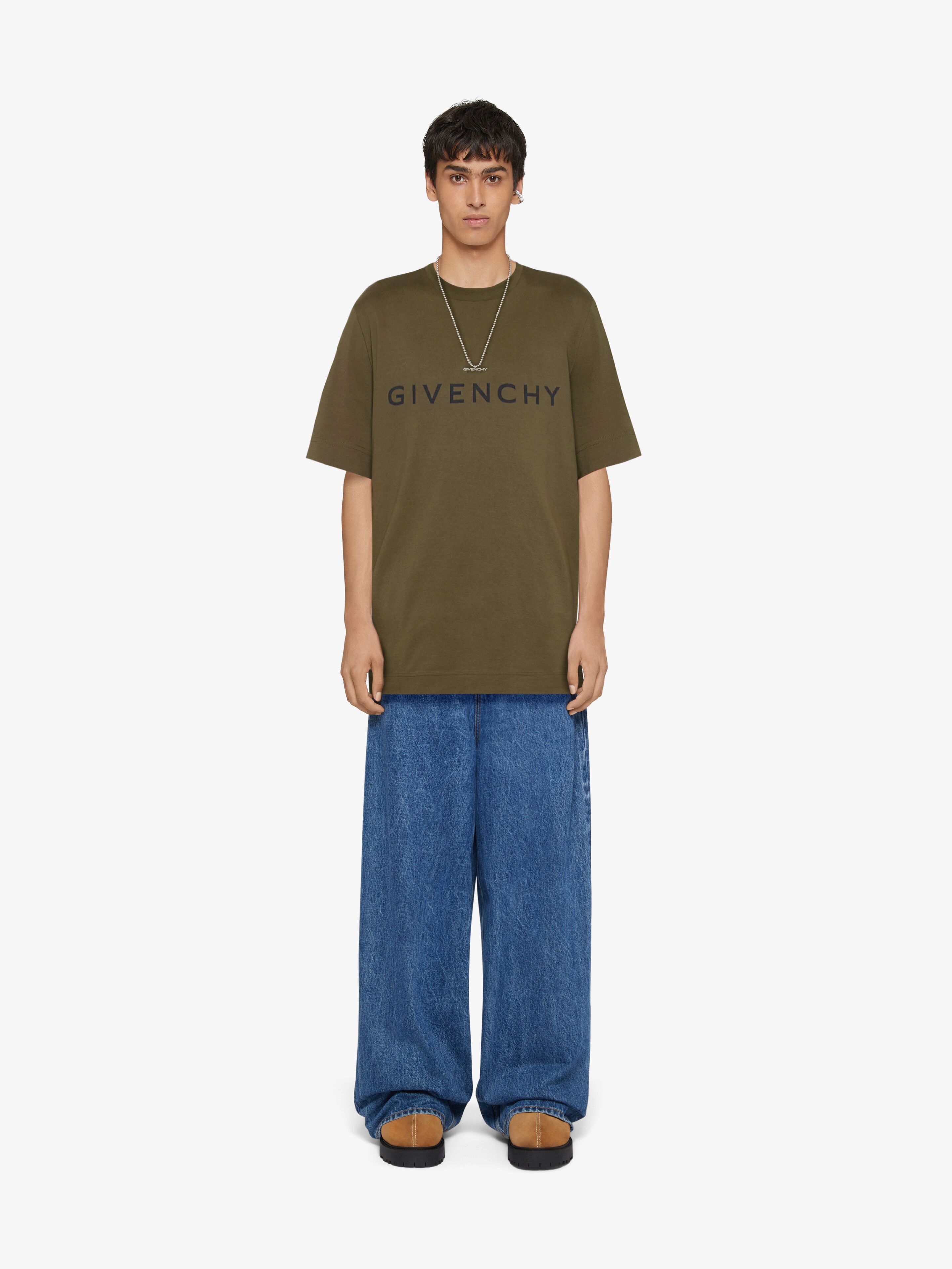 Givenchy Slim Fit Logo Cotton T Shirt In Green