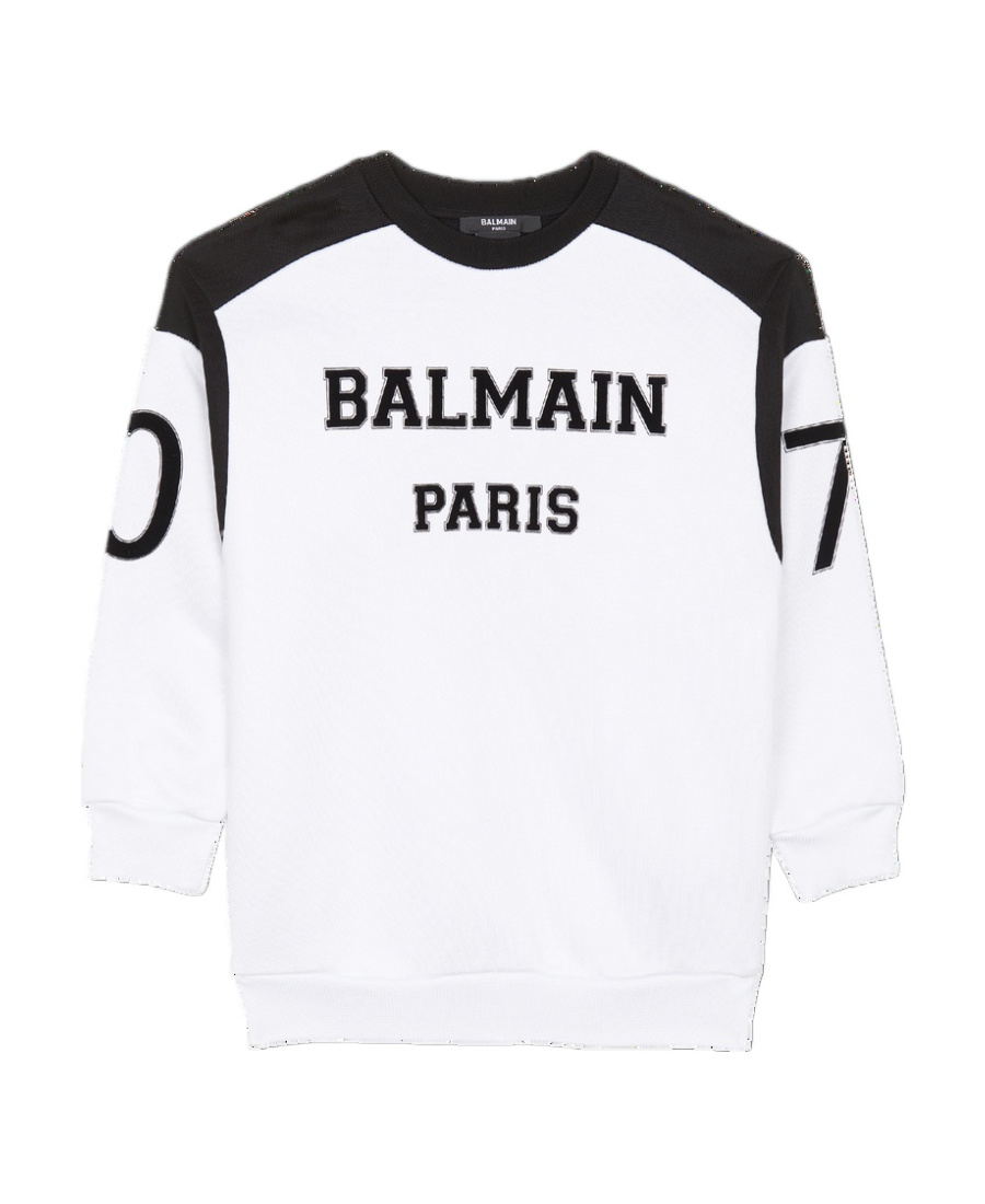 Balmain Long-sleeved Sweater In White