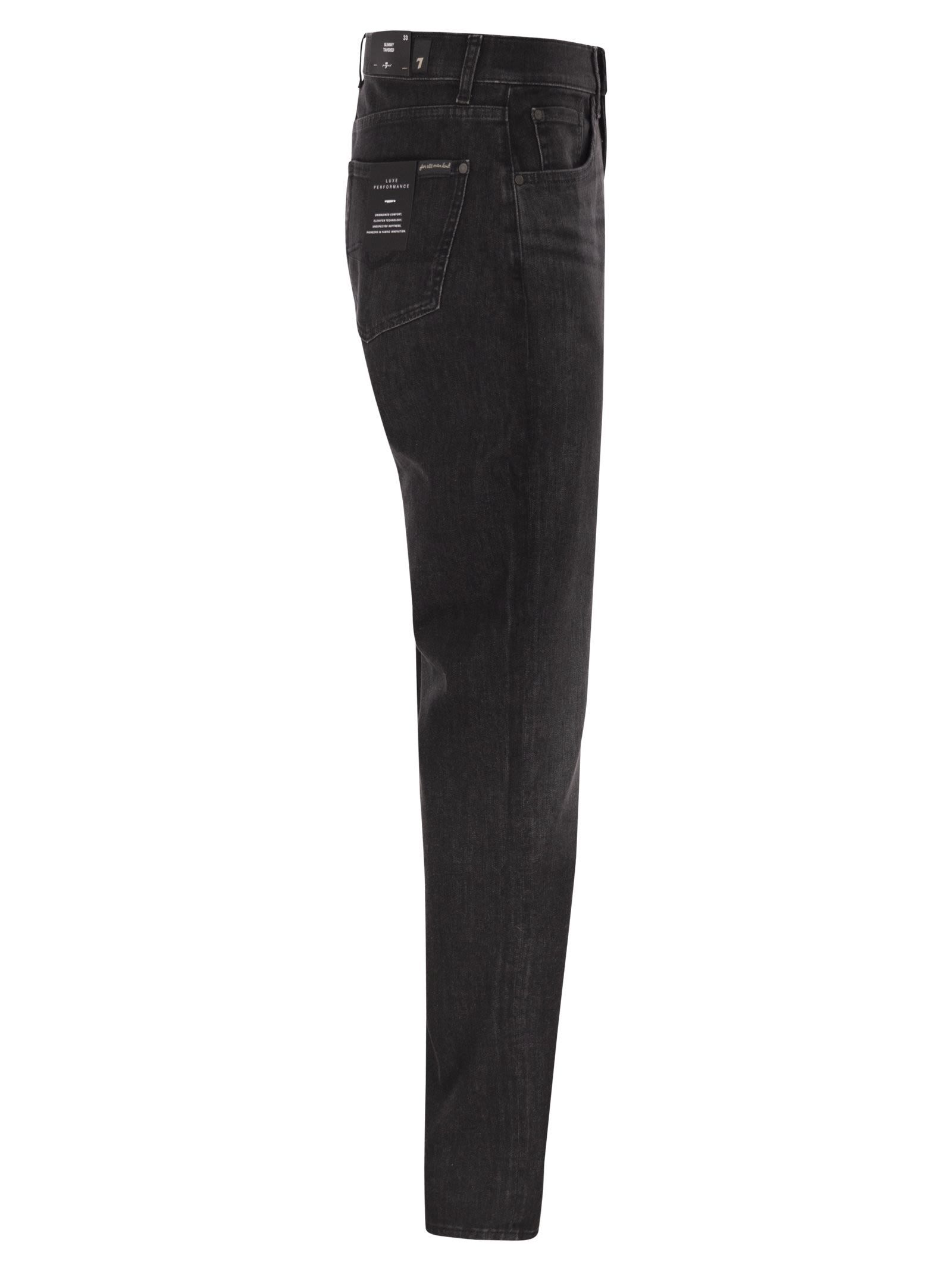 7 For All Mankind Belt Loop Jeans In Black