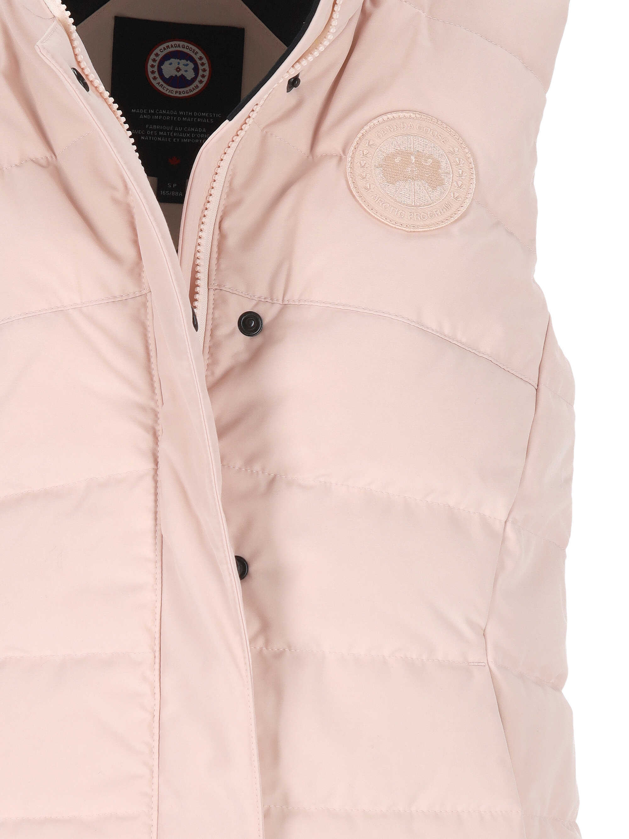 Canada Goose High Neck Padded Vest With Zip Pockets In Neutral