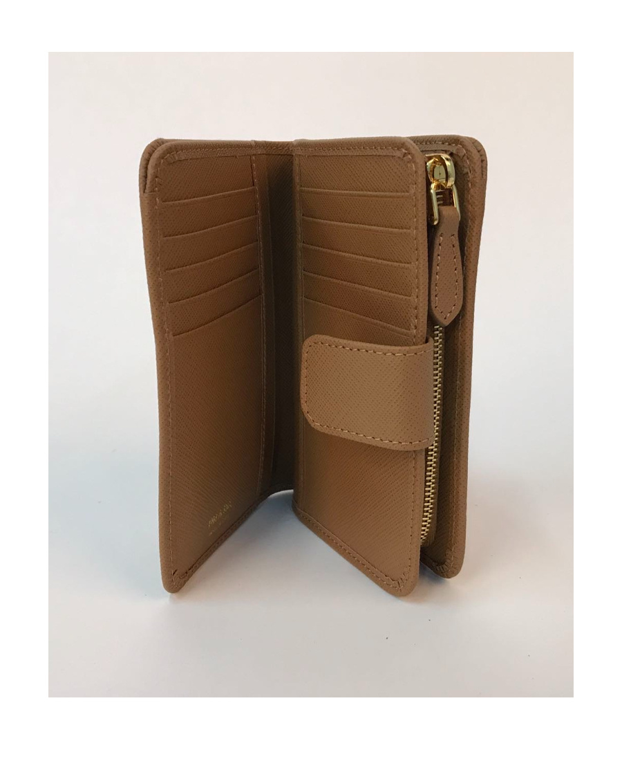 Prada Embossed Wallet In Brown