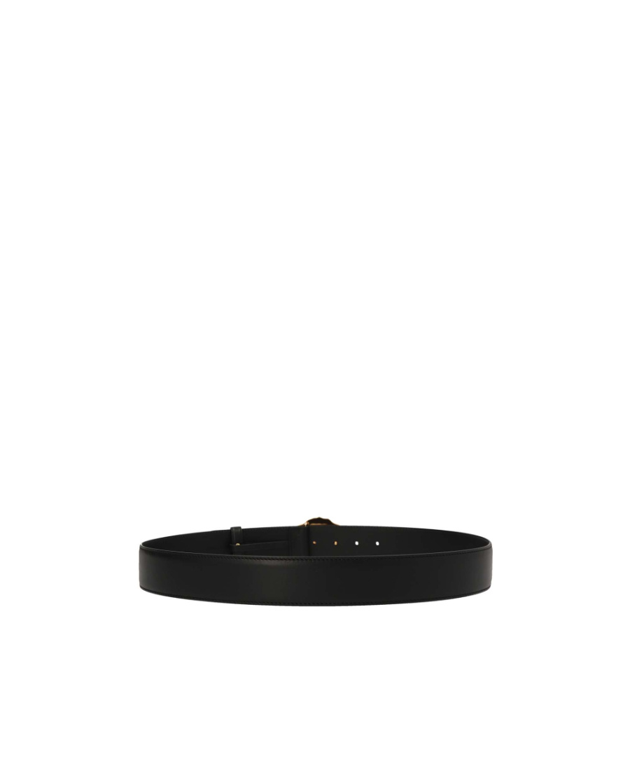 Versace La Medusa Leather Belt Man Belt Black Size 39.5 Calfskin In Black