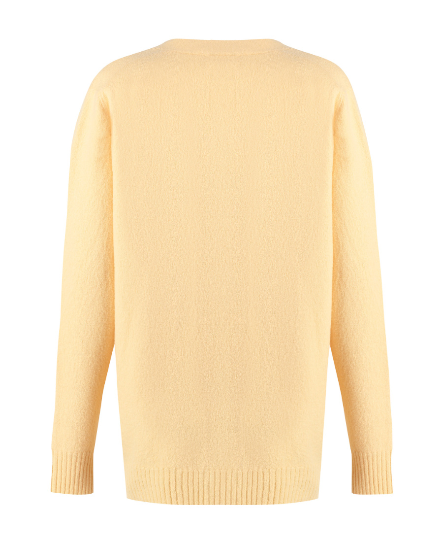 Shop Jil Sander V-neck Cardigan In Nude