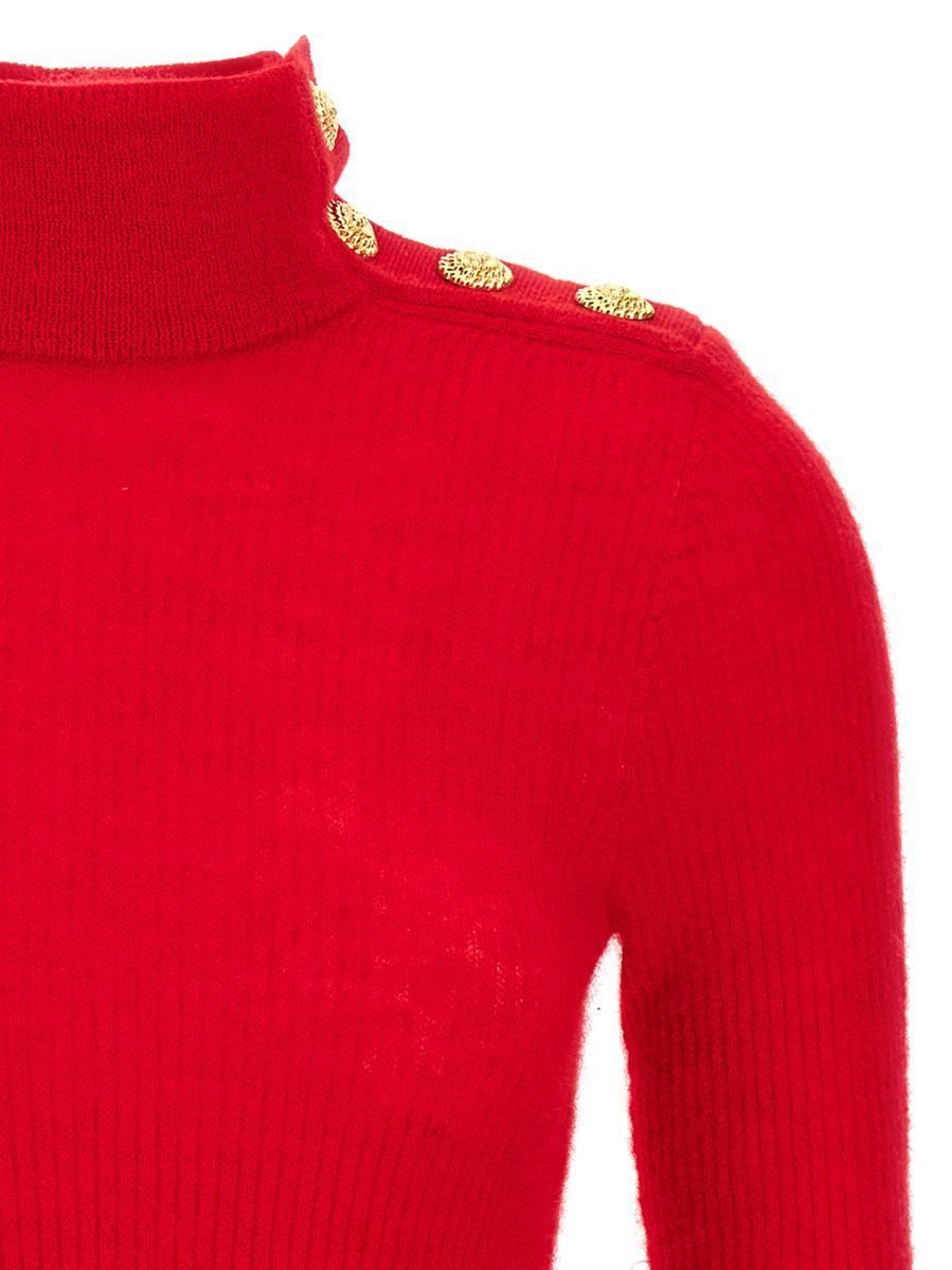 BALMAIN RIBBED-KNIT SWEATER
