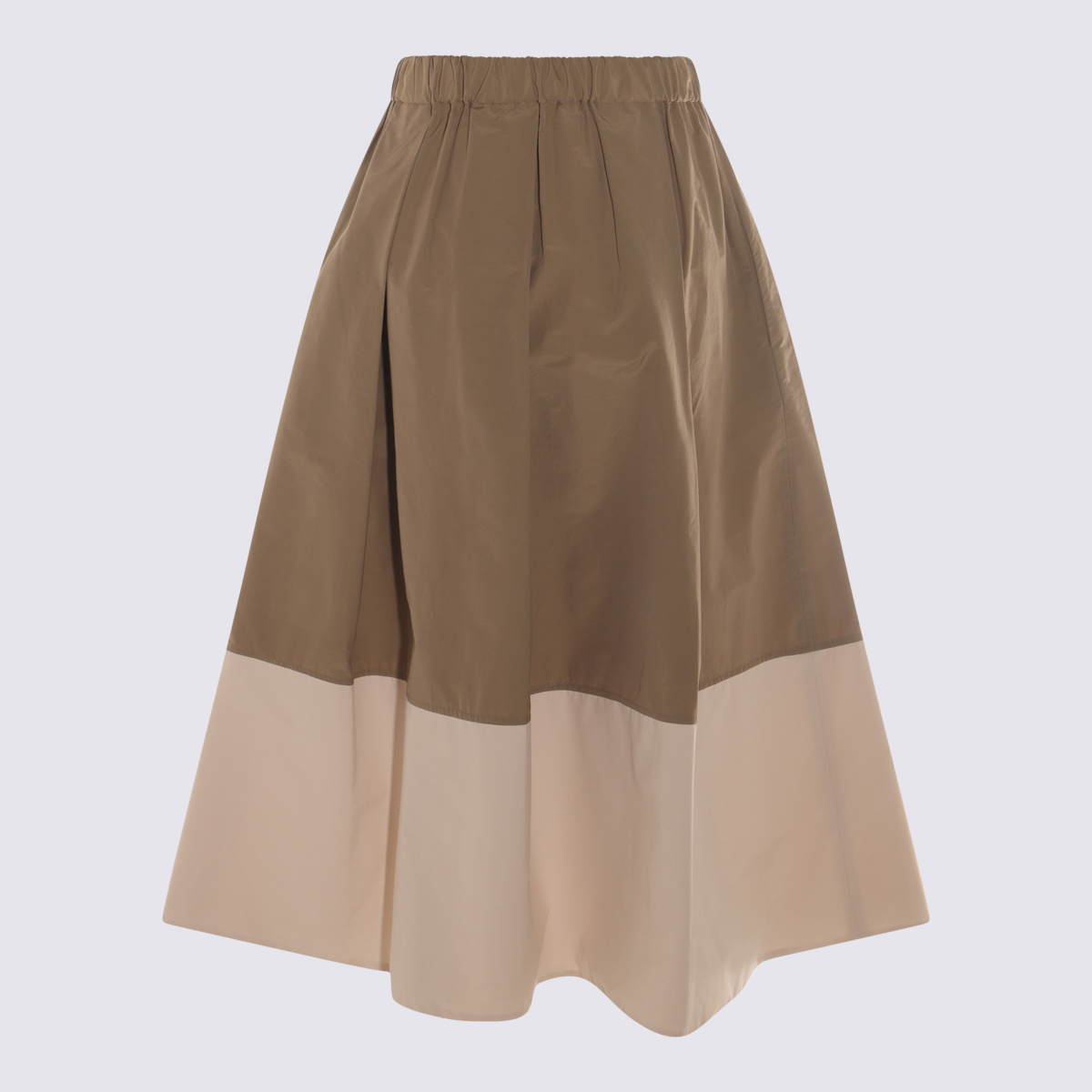 Antonelli Brown And Cream Cotton Skirt