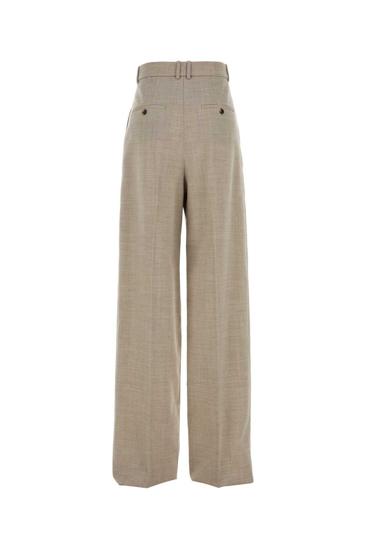 Saint Laurent Pleated Straight Leg Pants In Brown