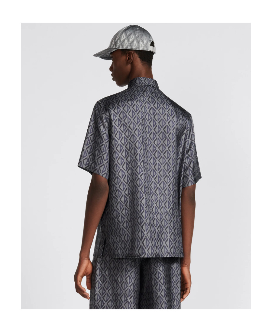 Dior Cd Diamond Short-sleeved Shirt In Gray