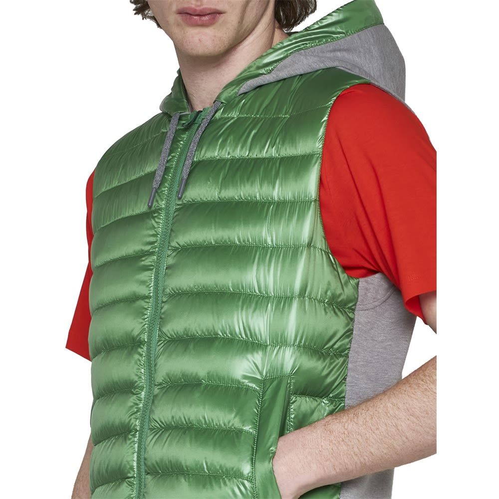 Herno Padded Hooded Gilet In Green