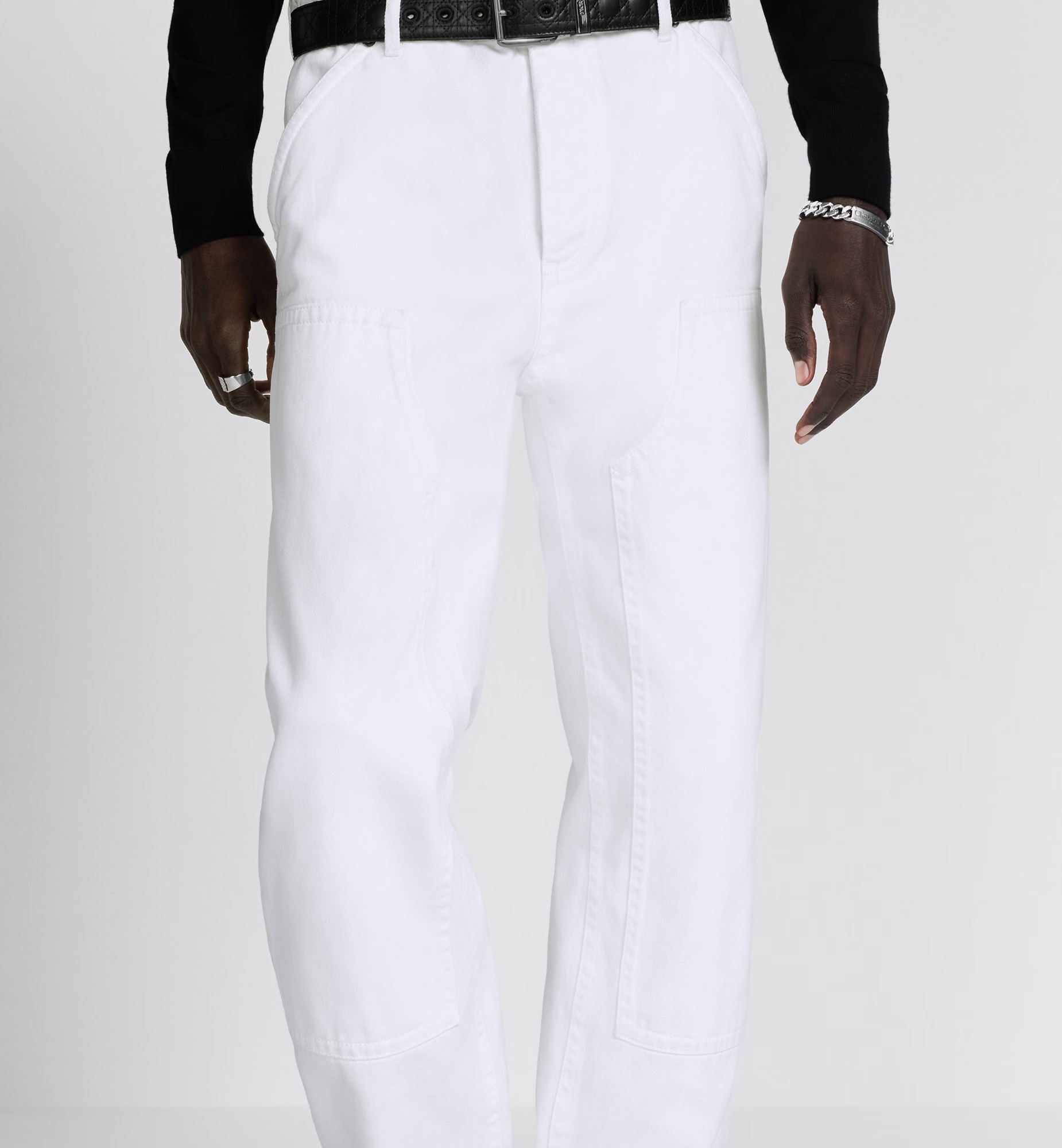 Dior Carpenter Style Jeans In White