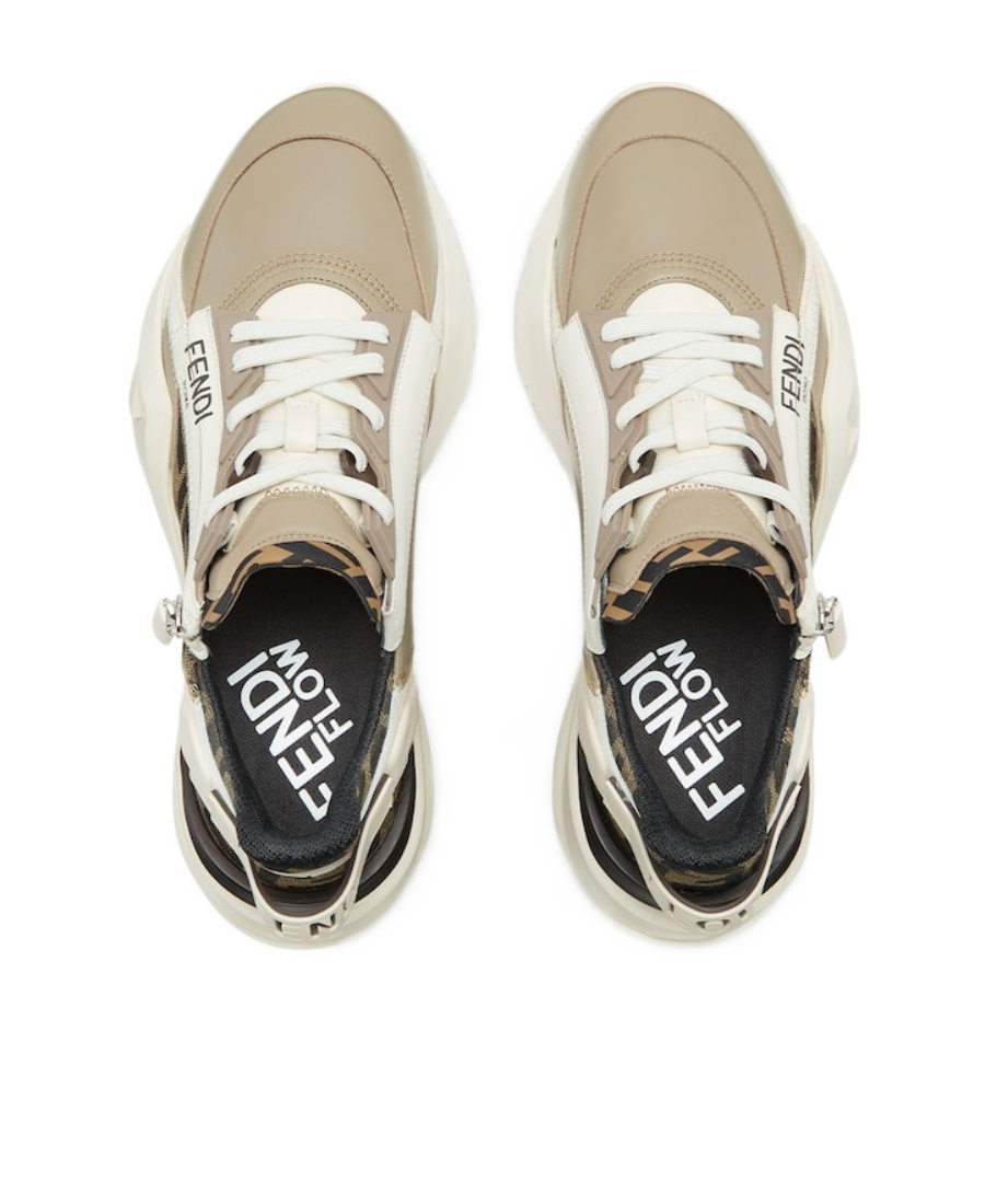 Fendi Flow Side-zip Trainer Sneakers In White