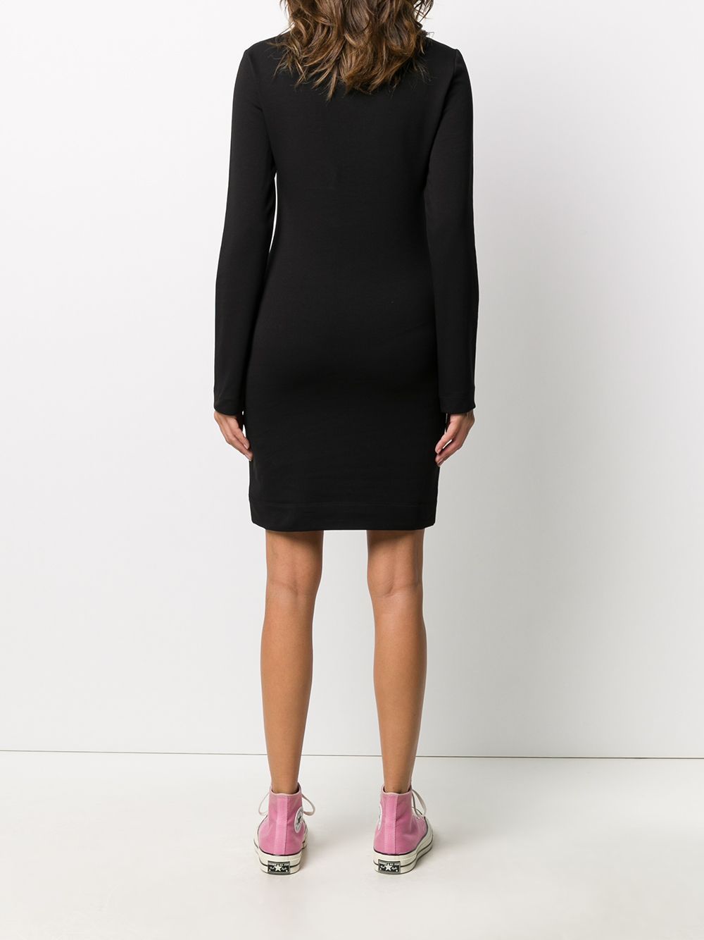 Moschino Logo Detail Dress In Black