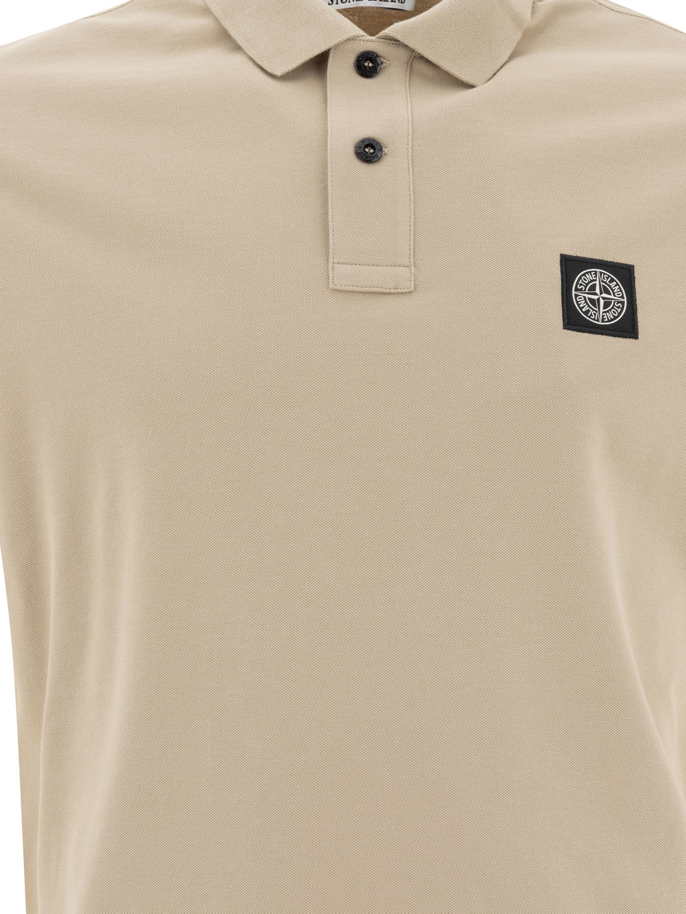 Stone Island Mens Desert Brand-patch Regular-fit Stretch-cotton Polo Shirt In Nude