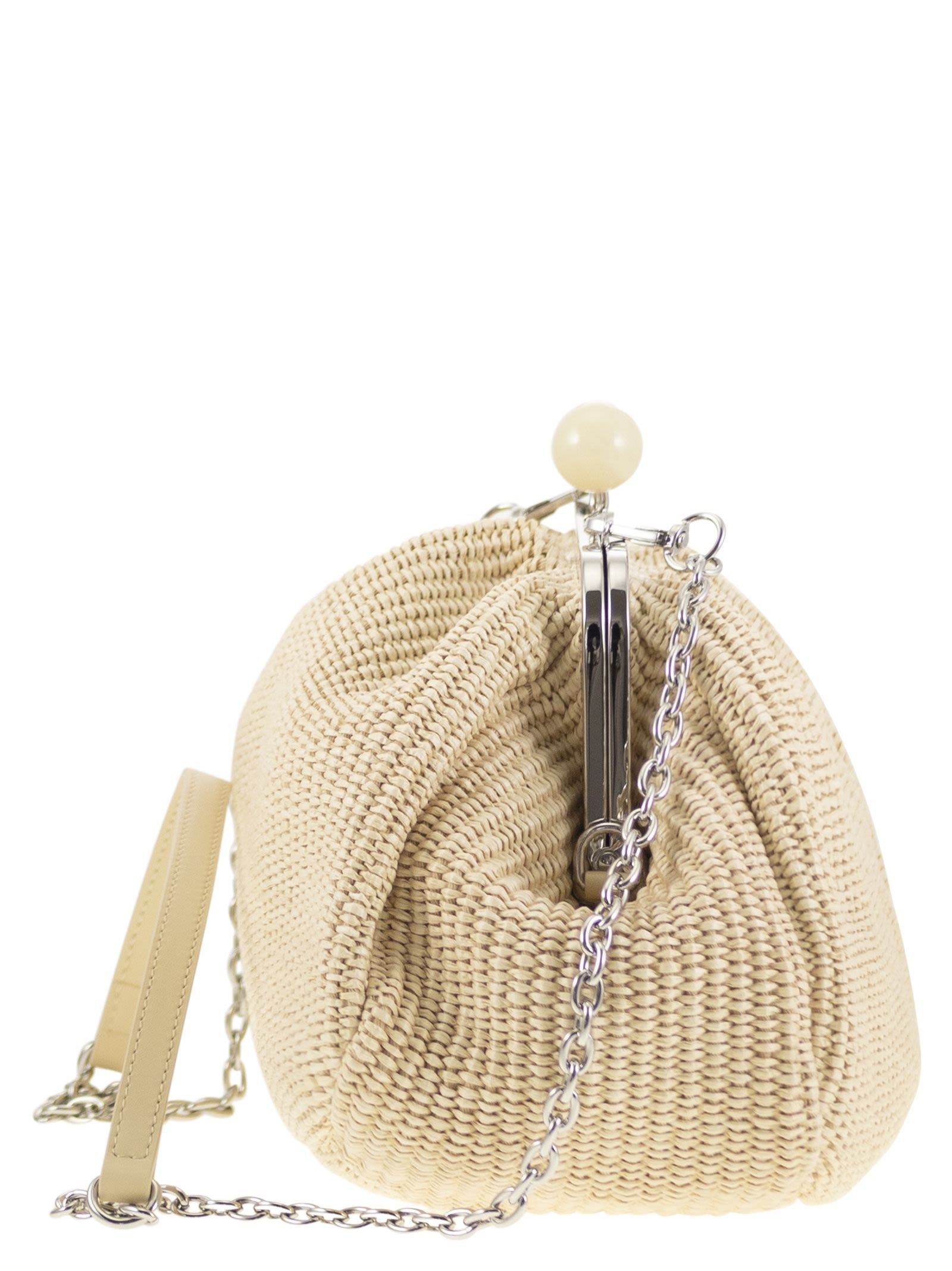 Weekend Max Mara Fortuna Chained Medium Pasticcino Bag In Nude