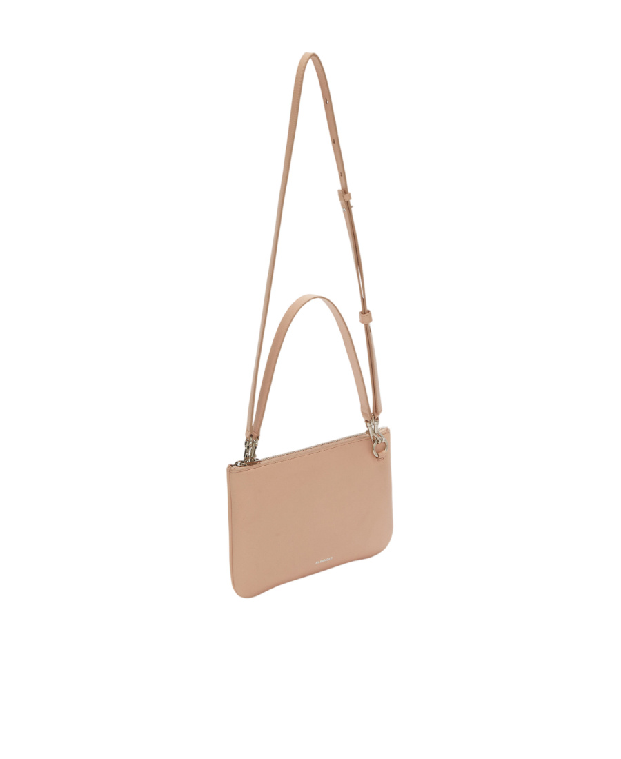 Jil Sander Mini Leather Crossbody Bag In Nude