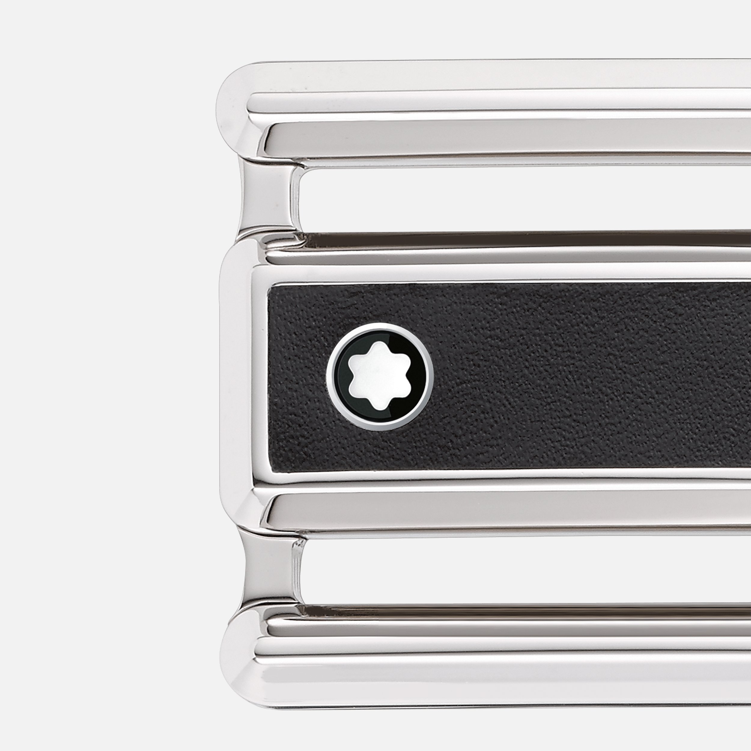 Montblanc Loop Buckle Double-sided Leather Belt In Black